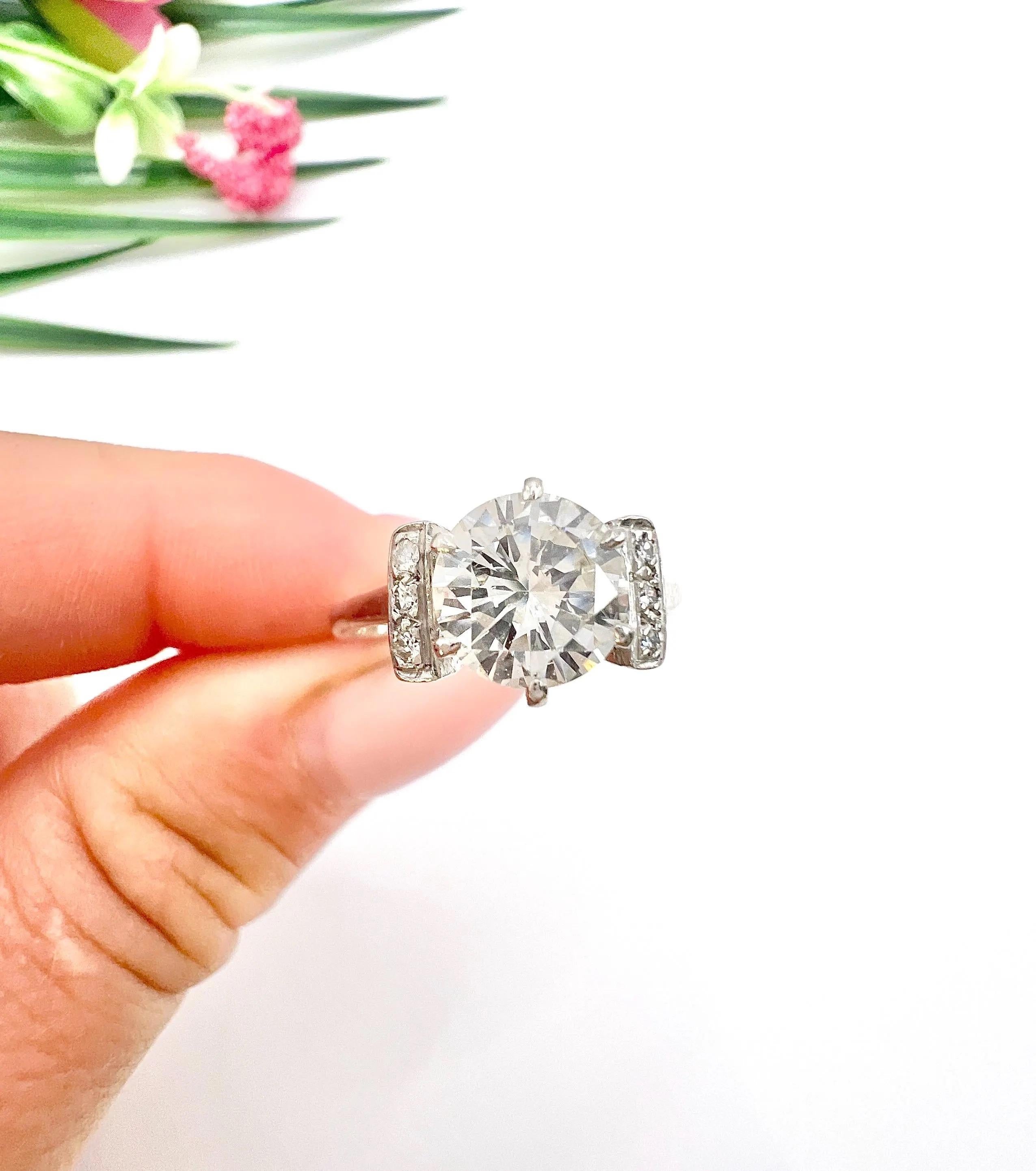 Antiker 18-Karat-Weißgold, 1920er Jahre 1,20 Karat Diamant Single Stone Verlobungsring im Angebot 4