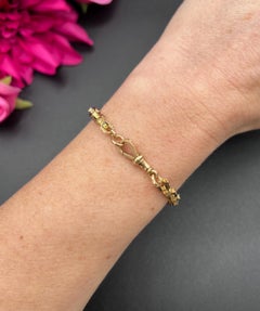Antique 9ct Gold, Edwardian Fancy Box Paperclip Link Bracelet