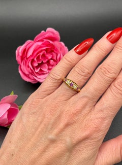 Antique 18ct Gold Ruby & Diamond Five Stone Ring, Hallmarked Birmingham 1918