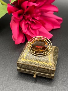 Broche eduardiano de citrino de oro de 9 quilates, de alrededor de 1910