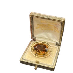 Broche eduardiano de citrino de oro de 9 quilates, de alrededor de 1910
