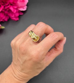 Fibbia/anello per cintura d'epoca in oro giallo 18 carati, con diamanti incastonati a forma di stella, con punzone del 1919