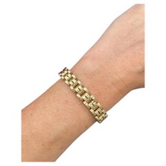 Pulsera vintage de oro de 9 quilates con sello, de los años 50, con eslabones en forma de pantera