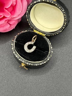 Antique 18ct Gold, Diamond Lucky Horseshoe Pendant, Circa 1910