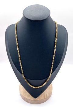 Antique 15ct Yellow Gold, 19 Inch Fancy Round Belcher Link Chain