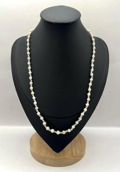 Antique 1920s, 20 Inch Art Deco Opal & Rock Crystal Necklace