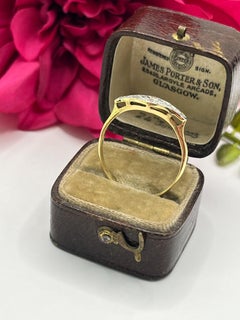 Anillo eduardiano antiguo de oro de 18 quilates con diamantes, de alrededor de 1910