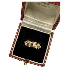 Antique 18ct Gold Ruby and Diamond Ring Scroll Design Hallmarked Birmingham 1921