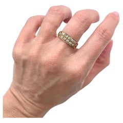 Antique 18ct Gold, Victorian Diamond Two Row Ring