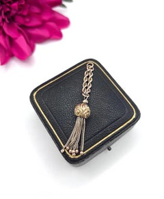 Antique 9ct Gold, Victorian Rope & Foxtail Tassel Pendant
