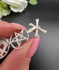 Antique 9ct Gold & Silver, 1920s Rare Masonic Orb Pendant