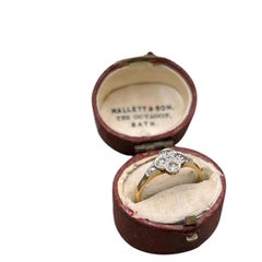 Antique 18ct Gold & Platinum Stamped, Edwardian Diamond Cluster Ring