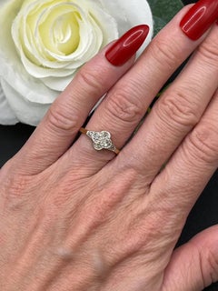 Antique 18ct Gold & Platinum Stamped, Edwardian Diamond Cluster Ring