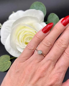 Antique 18ct Gold & Platinum Stamped, Edwardian Diamond Cluster Ring