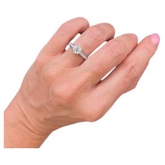Antique 1930s 0.89 Carat Diamond Set in Modern Platinum Ring Mount