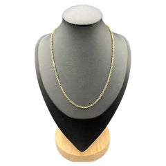 Antique 15ct Yellow Gold, Edwardian Rectangular & Round Link Chain Necklace