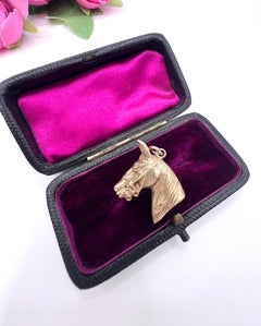 Vintage 9ct Gold, Horse Head Pendant, Circa 1990