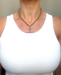 Antique 9ct Rose Gold, Fancy Open Curb & Rollerball Albert Chain Necklace