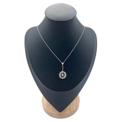 Antique Platinum, Edwardian Diamond Floral Wreath Pendant Necklace
