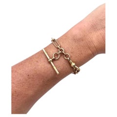 Antique 9ct Rose Gold, Edwardian Fetter and Three Link Bracelet