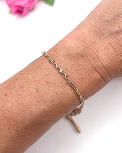 Antique 9ct Rose Gold, Edwardian Paperclip Knot Link Bracelet