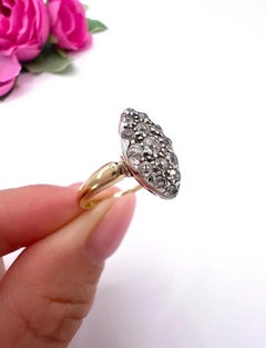 Antique 18ct Yellow Gold, Victorian Diamond Marquise/Navette Ring