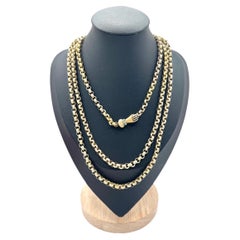 Antique 15ct Gold Georgian Long Guard Necklace with Hand Clasp