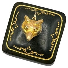 Antique 9ct Yellow Gold, Edwardian Fox Head, Pendant Charm