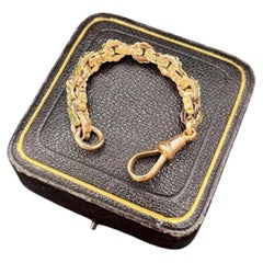 Antique 9ct Gold Victorian Ornate Link Chain Extender with Swivel Clasp 4 Inches