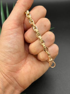 Antique 9ct Gold Victorian Ornate Link Chain Extender with Swivel Clasp 4 Inches