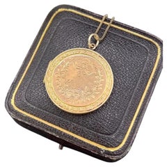 Antique 9ct Rose Gold Back & Front Stamped, Edwardian Floral, Engraved Locket