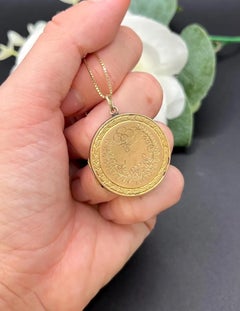 Antique 9ct Rose Gold Back & Front Stamped, Edwardian Floral, Engraved Locket