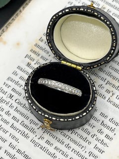 Vintage Platinum Brilliant Cut Diamond Half Eternity Band Ring, Circa 2000s