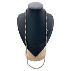 Antique 12ct Gold Belcher Chain: Edwardian Faceted Round Link Necklace