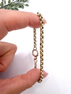 Antique 12ct Gold, Edwardian Round Faceted Belcher Link Bracelet