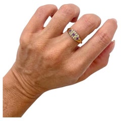 Antique 15ct Gold, Amethyst, Seed Pearl and Peridot Suffragette Ring