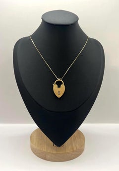 Antique 15ct Yellow Gold, Edwardian Heart Padlock Clasp, Pendent, Charm Bracelet