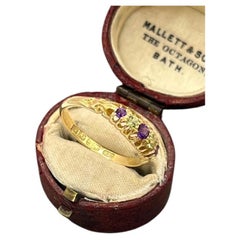 18ct Yellow Gold Victorian Ring, Amethyst and Peridot Hallmarked Birmingham 1898