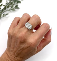 Diamantring aus Platin im Art-Déco-Stil mit französischer Punzierung