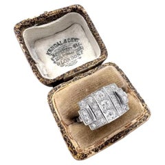 Diamantring aus Platin im Art-Déco-Stil mit französischer Punzierung