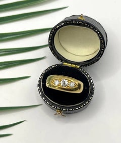 Antique 18ct Yellow Gold, 1920s Diamond Set Band Ring