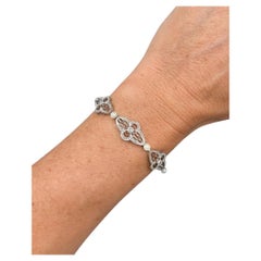 Antique Platinum, Edwardian Diamond and Pearl Bracelet