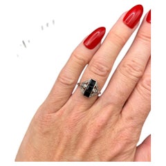 Antiker 18ct Gold & Platin, 1920er Jahre Original Art Deco Saphir und Diamant Ring