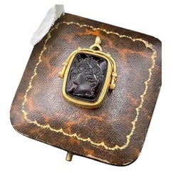 Antique 18ct Gold, Bloodstone & Carnelian Spinner Fob Hallmarked Chester 1901