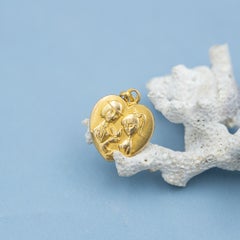 French 18K Vintage Les Amoureux de Peynet pendant - Fine jewelry love gift
