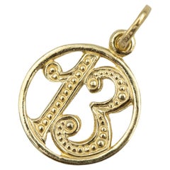 Vintage 18K Solid Yellow Gold Lucky Number 13 Pendant – Good Luck Talisman Charm