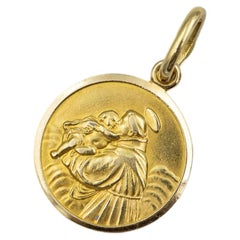 St. Anthony : lost & found - 18 karat solid yellow gold Saint pendant - Catholic