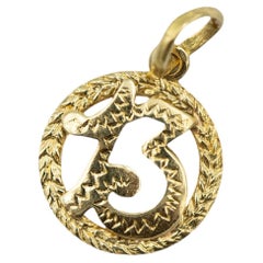 Italian 18K nr 13 good luck charm - Love token - vintage lucky number pendant
