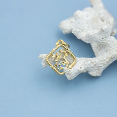 Antique 18K Gold Lucky Number Thirteen Pendant - Very Light nr 13 charm (0.4gr)