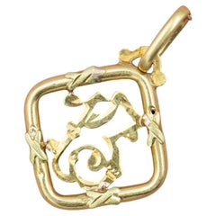 Antique 18K Gold Lucky Number Thirteen Pendant - Very Light nr 13 charm (0.4gr)